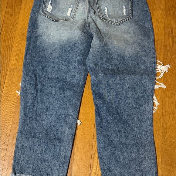 Cello Women's Distressed Boyfriend Jeans in Blue Wash - Picture 2 of 4
